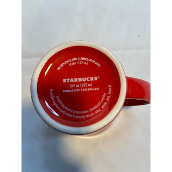 Starbucks Fa La La La 2020 Red Christmas Coffee Mug 10 oz - Picture 4 of 5
